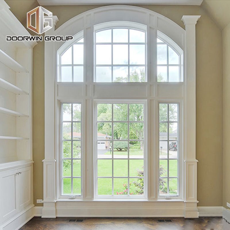 white stain finish color French push out window with grille - Doorwin Group Windows & Doors