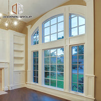 White stain finish color French push out window with grille - Doorwin Group Windows & Doors