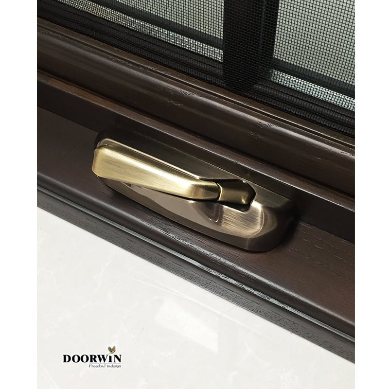 wholesale American House Solid Wood Glass-Window-Grill-Design Swing Out Crank Casement Window with Mosquito Net - Doorwin Group Windows & Doors