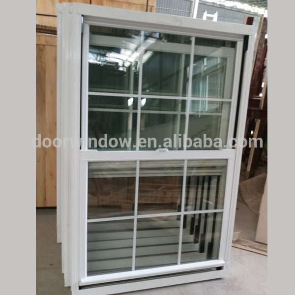 Wholesale price aluminum window frames 3D wood grain finishing double hung window with handle by Doorwin - Doorwin Group Windows & Doors