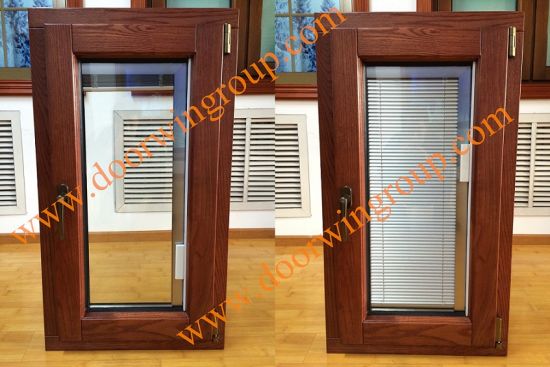 Wood Aluminum Window with Internal Shutters, Aluminium Windows with Solid Wood Cladding (Built-In Shutter) - China Aluminium Window, Wood Window - Doorwin Group Windows & Doors