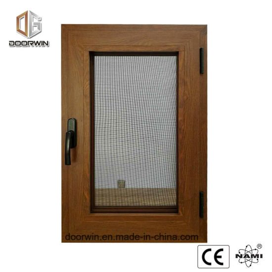 Wood Grain Aluminum Window with Burglar Proof Screen - China Casement Inward Opening Window, 2 Glass Wood Windows - Doorwin Group Windows & Doors