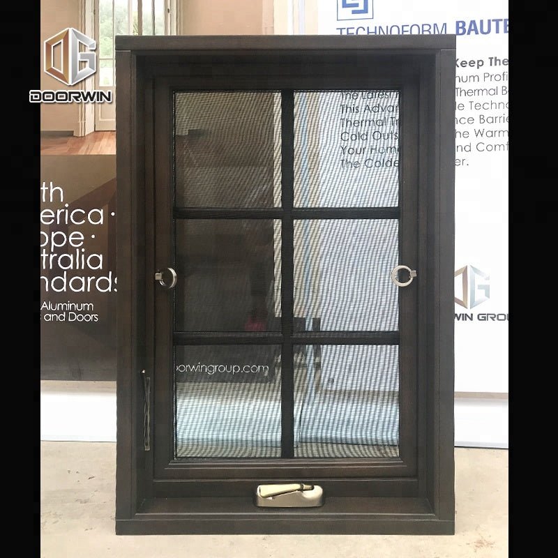 Wood grain finish thermal break crank window windows out push by Doorwin on Alibaba - Doorwin Group Windows & Doors