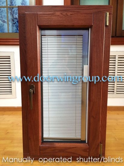 Wooden Aluminium Casement Window with Built-in Blinds, High Quality Window with Automatic Integral Shutters - China Aluminium Window, Wood Window - Doorwin Group Windows & Doors