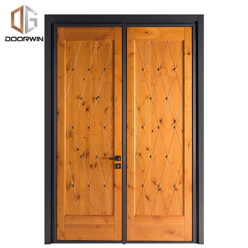 Wooden entry doors double panel design catalogue by Doorwin on Alibaba - Doorwin Group Windows & Doors